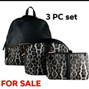Cheetah print back pack set 3 pcs